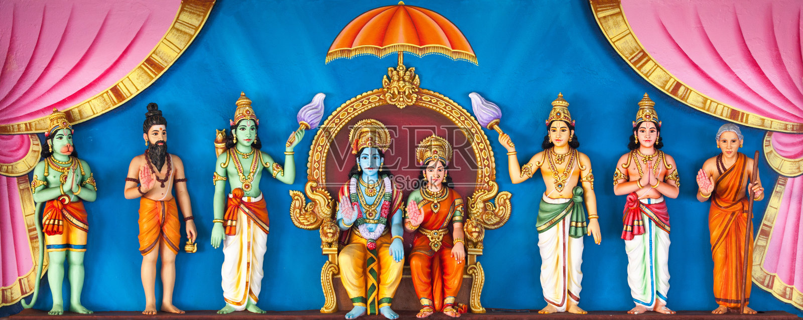 浅浮雕，代表各种印度教神灵照片摄影图片