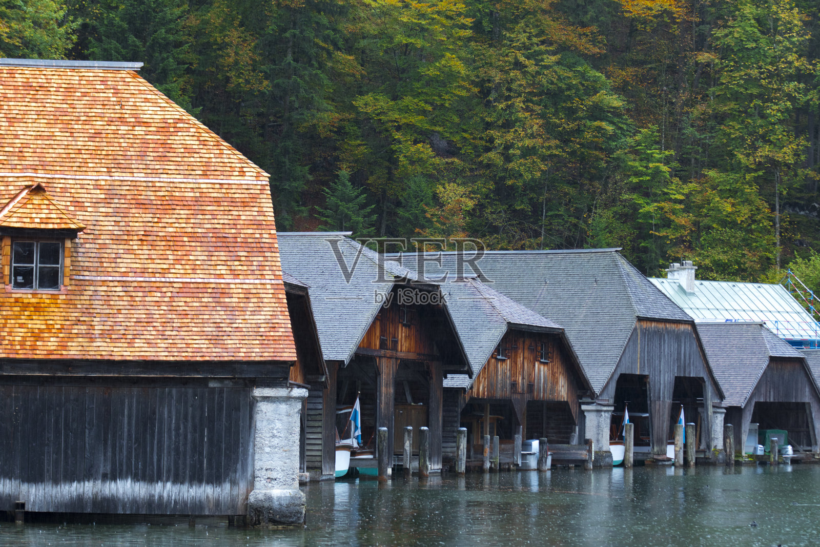 德国，美丽，湖泊，国王湖，游艇，船屋，照片摄影图片