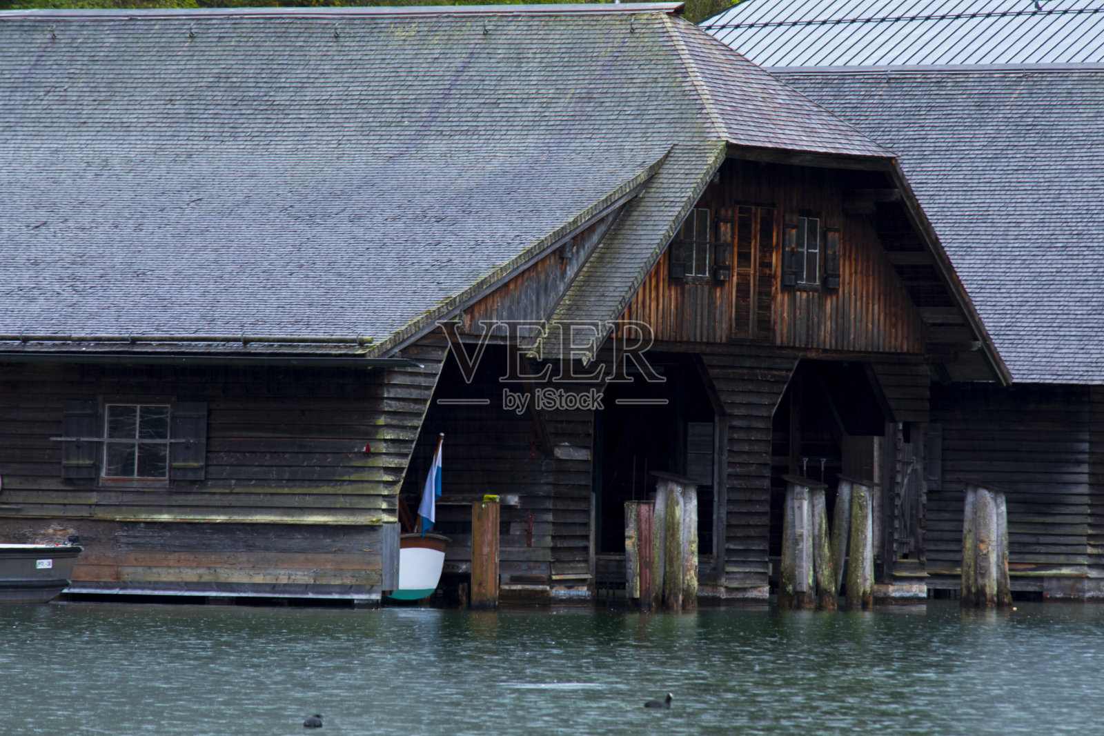 德国，美丽，湖泊，国王湖，游艇，船屋，照片摄影图片