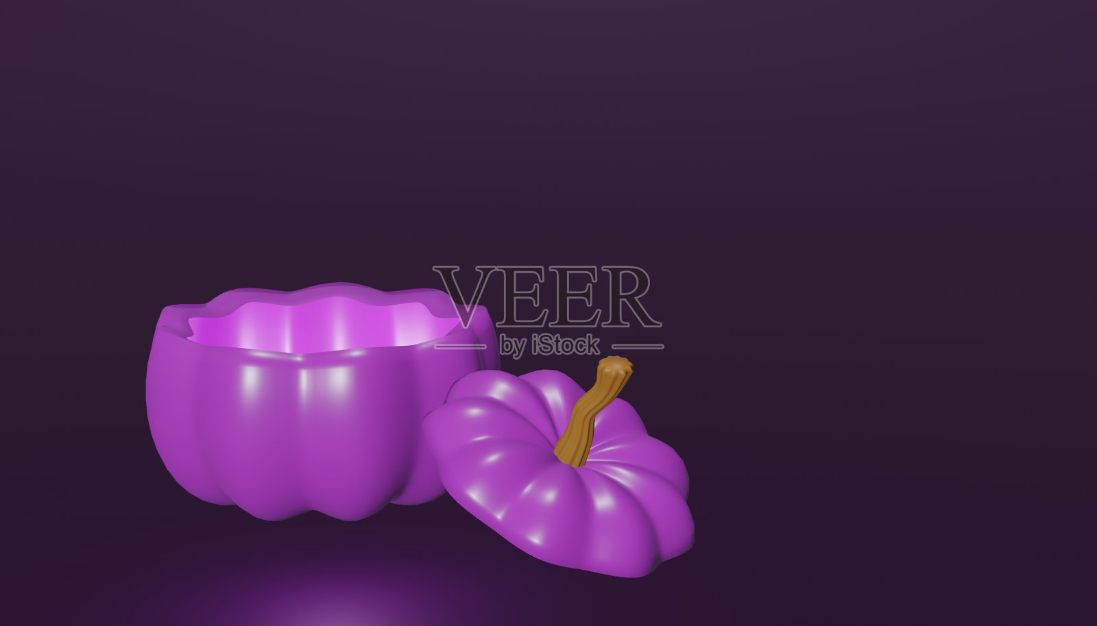 万圣节南瓜和万圣节幽灵3D渲染非常可爱在空白或孤立的背景万圣节内容。照片摄影图片