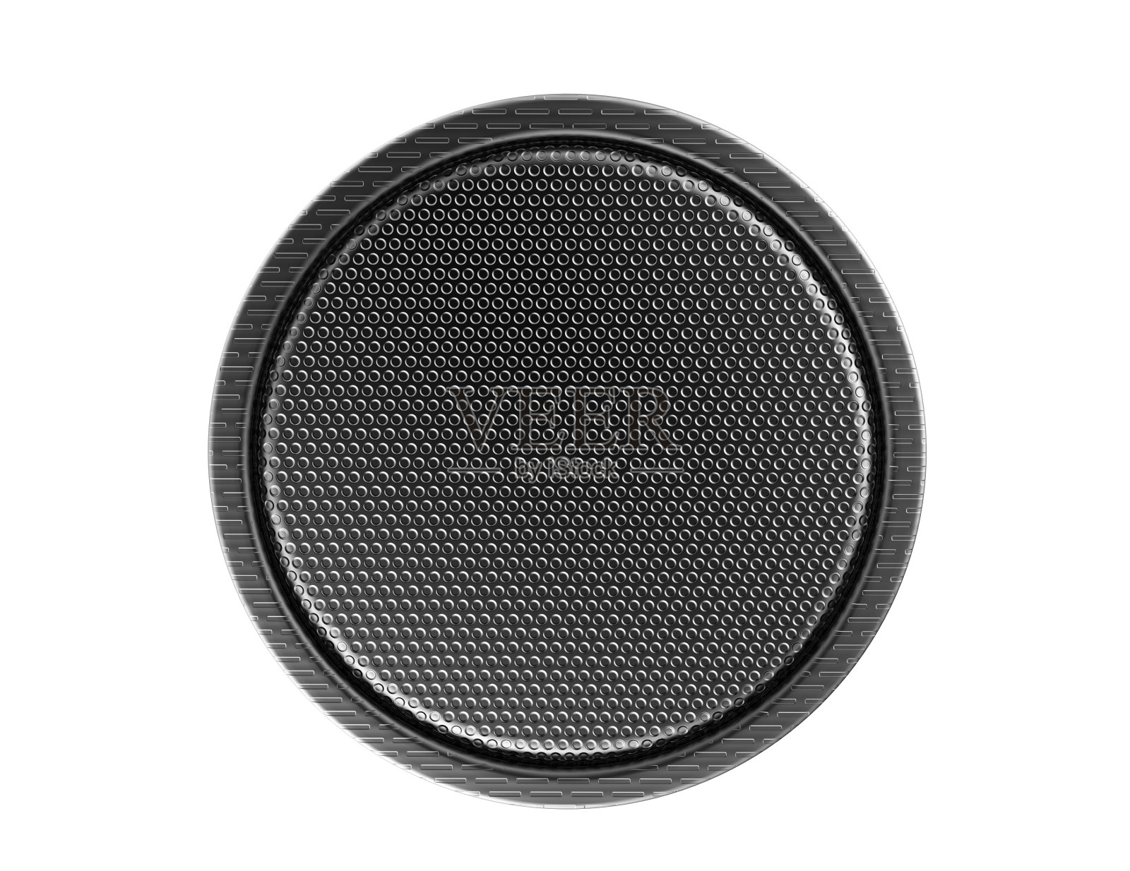 白色背景的圆形黑色银色金属盘照片摄影图片