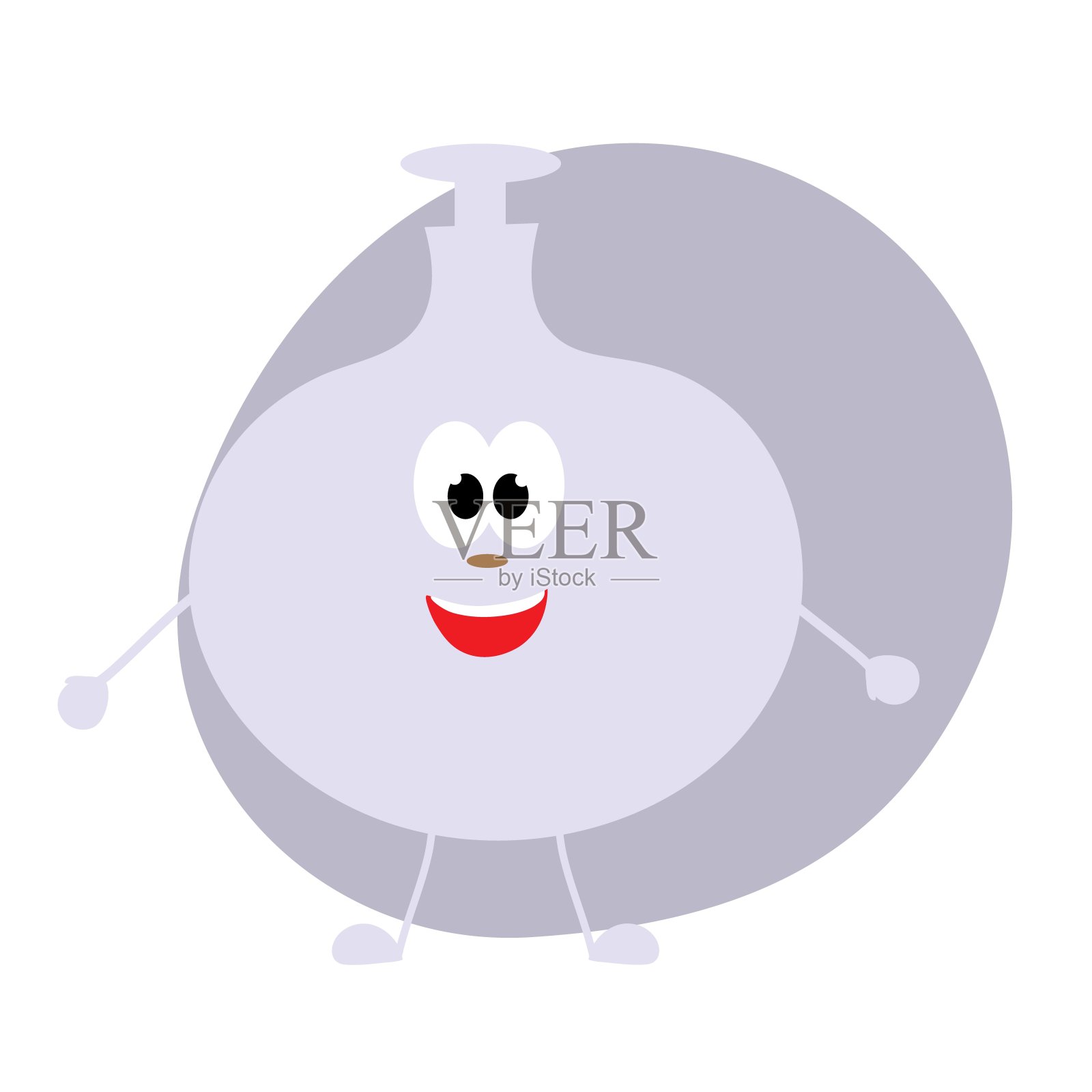 香水瓶的形状是一个带口鼻的人物。用于贴纸或贴花。平坦的插图。插画图片素材