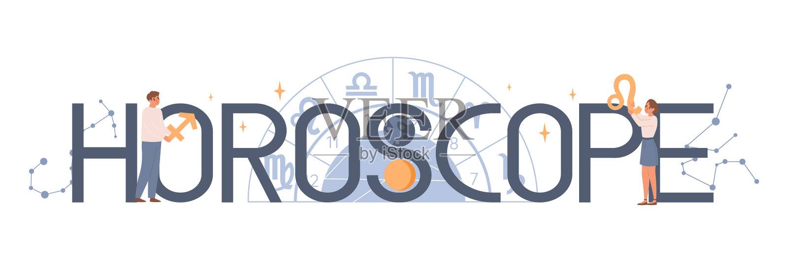 星座文本概念插画图片素材