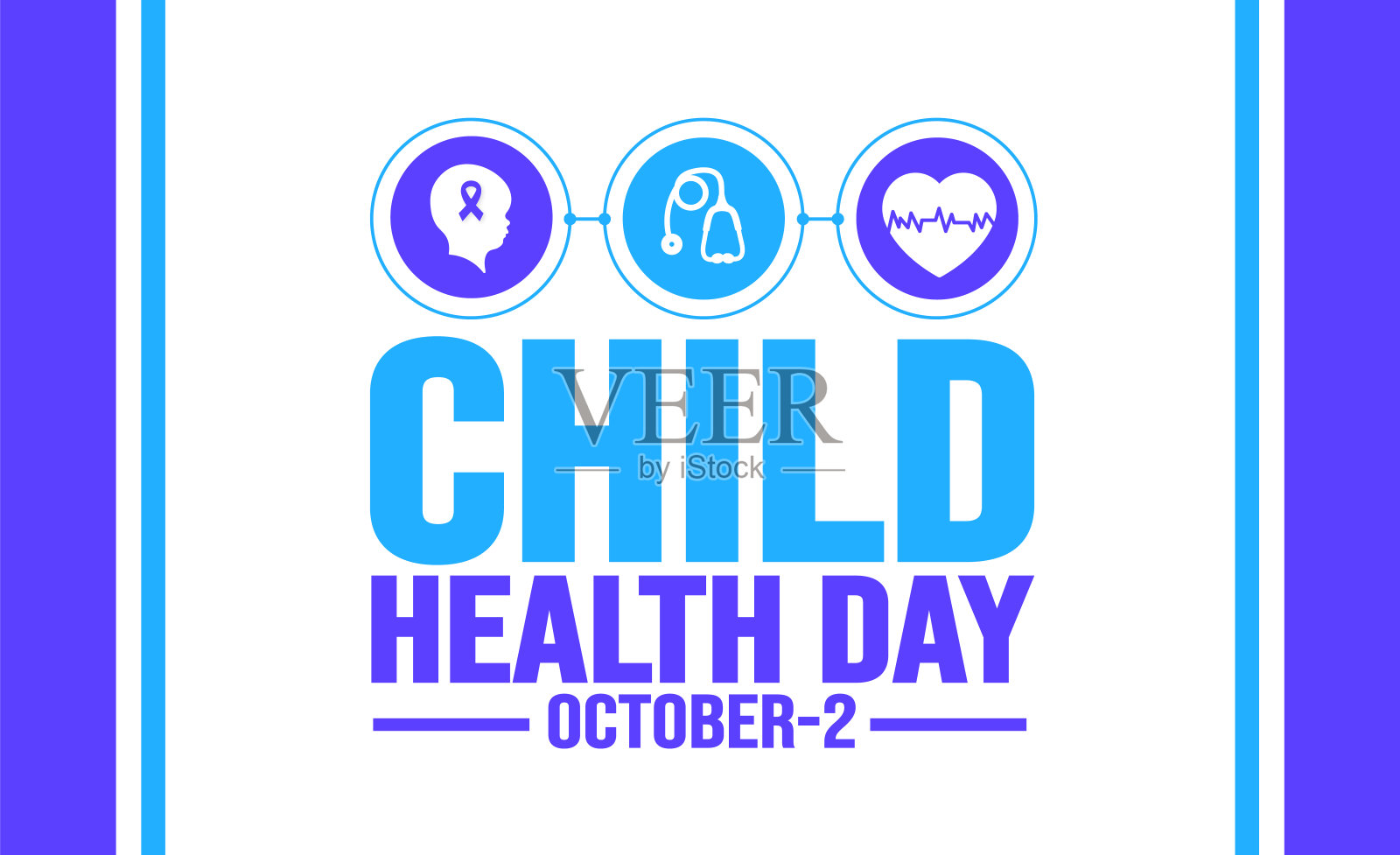 10月是儿童卫生日背景模板。节日的概念。背景，横幅，标牌，卡片和海报设计模板，文字铭文和标准颜色。矢量插图。插画图片素材
