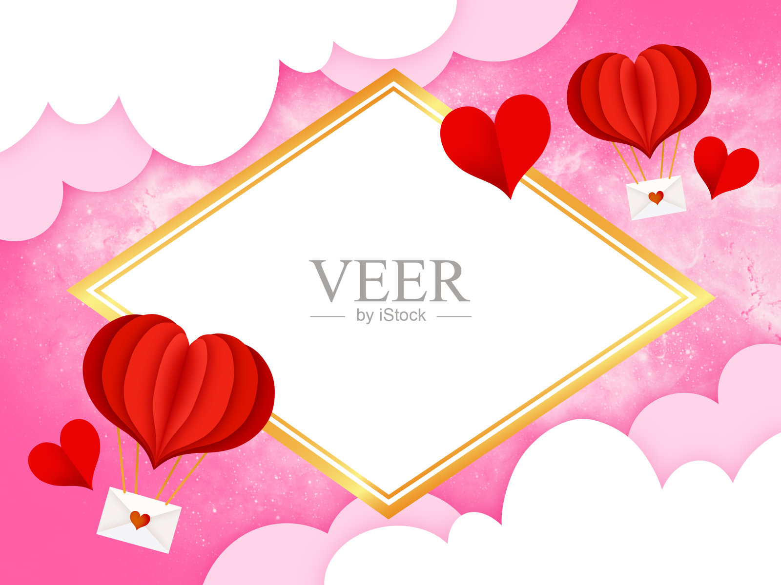 情人节的心背景或情人节的爱背景插图。情人框架背景。情人节背景装饰。情人节背景或情人节背景插画图片素材