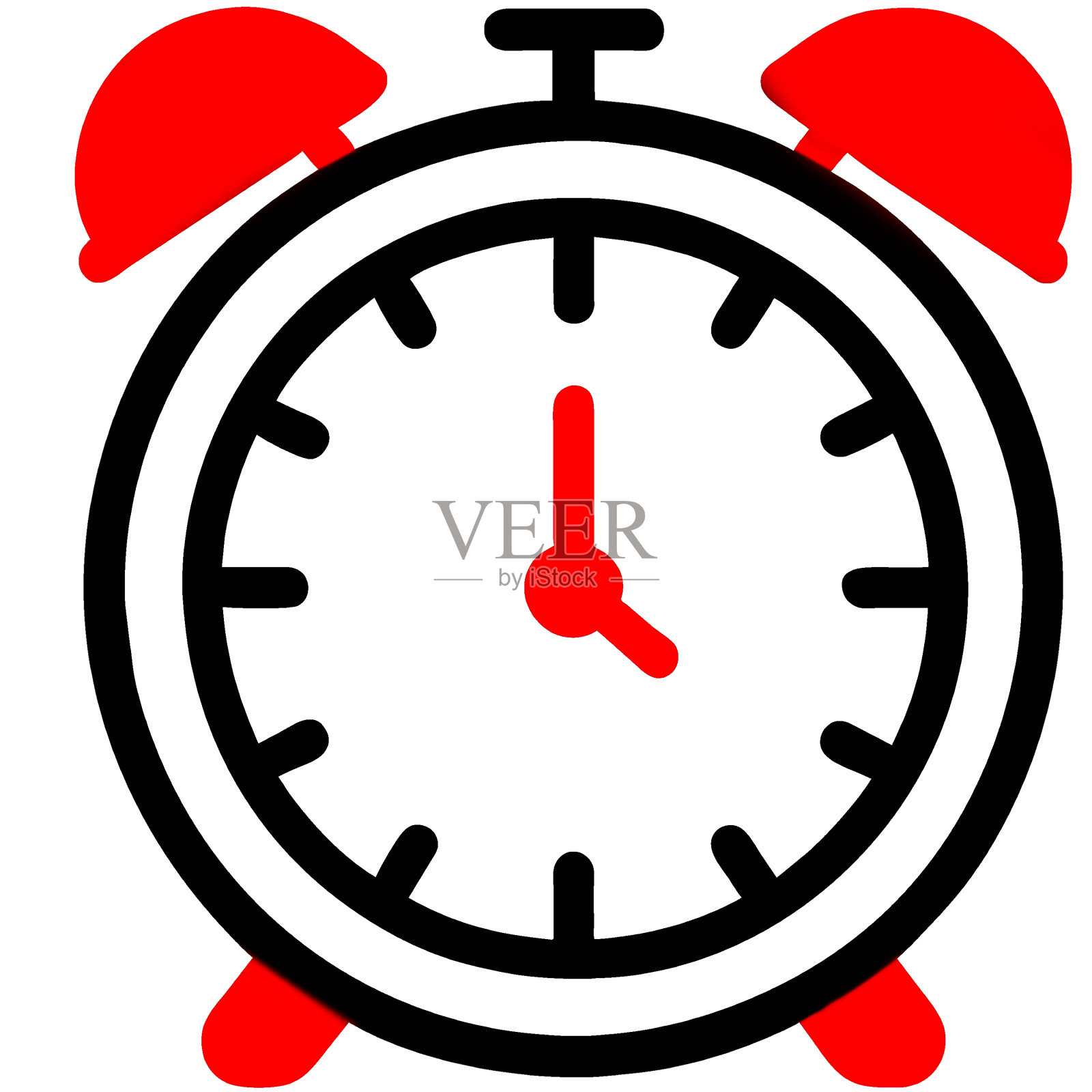 闹钟在白色背景上，插图插画图片素材