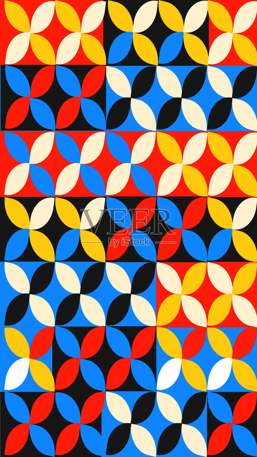 新潮的新几何图案，矢量背景。几何抽象印花设计。欧普艺术，新几何，包豪斯。插画图片素材