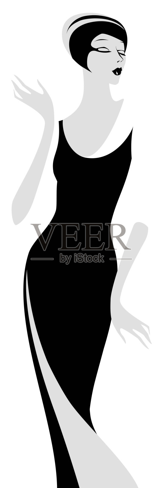 时尚女性剪影插画图片素材