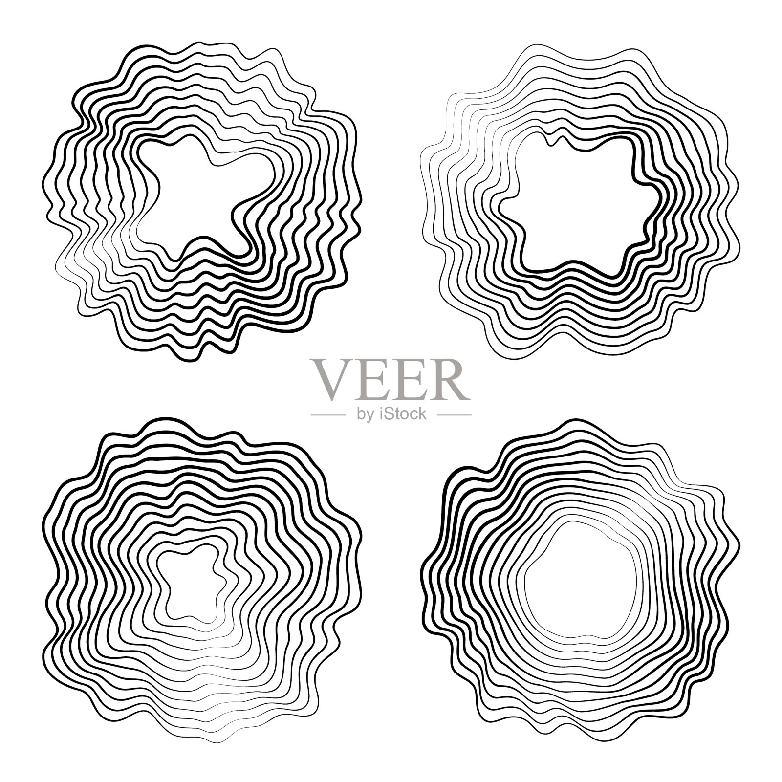 抽象波浪线插画图片素材