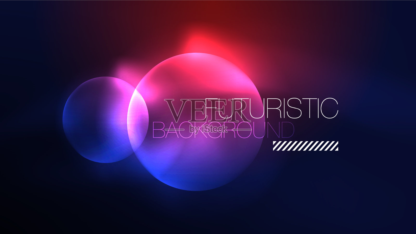 圆与明亮的霓虹灯闪闪发光的效果插画图片素材