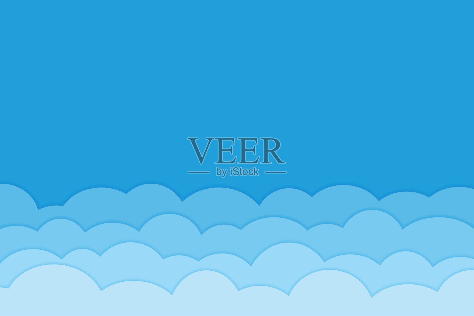 蓝天和云矢量背景插画图片素材