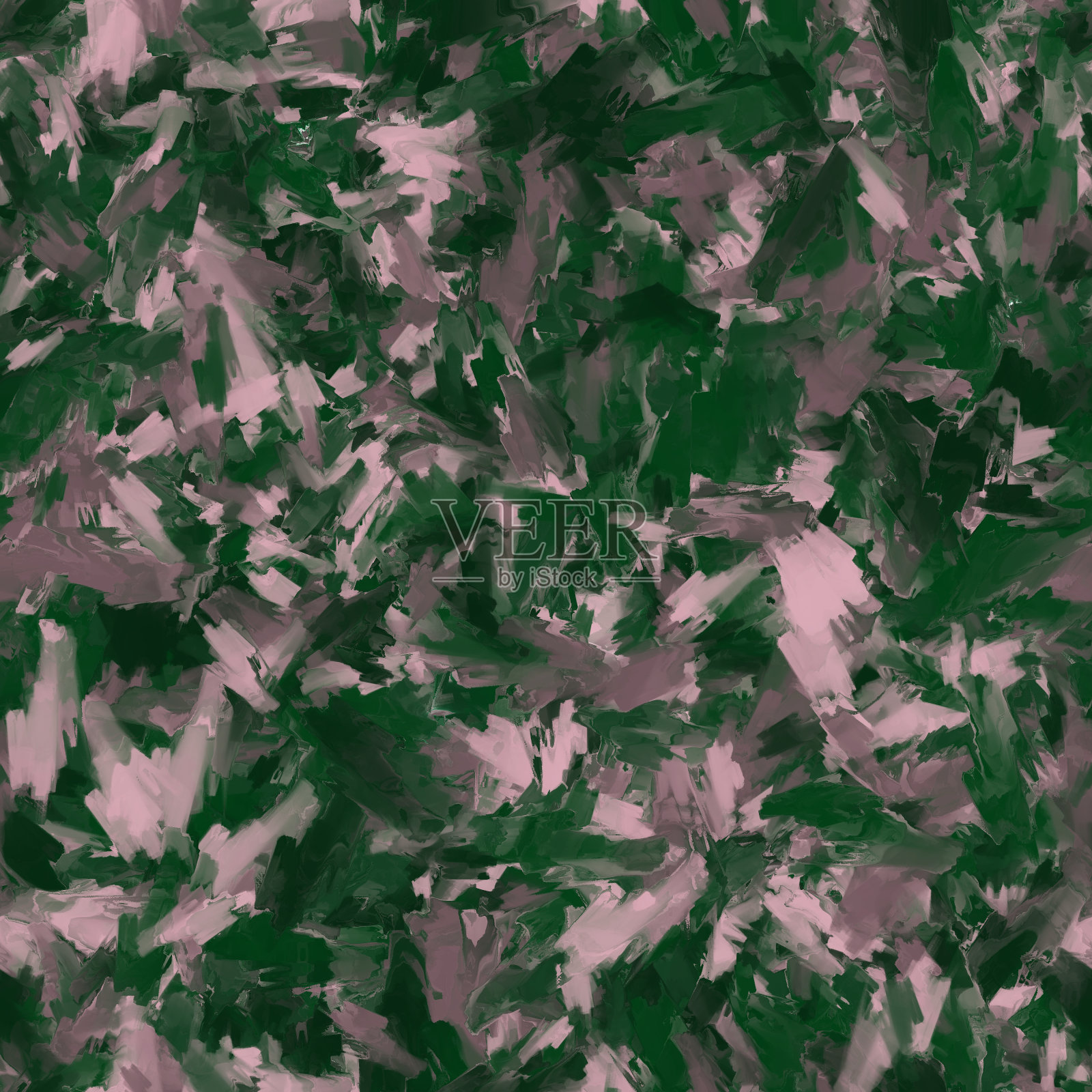 混乱的笔触模式。油画的质感。绿色和棕色。无缝重复背景。插画图片素材