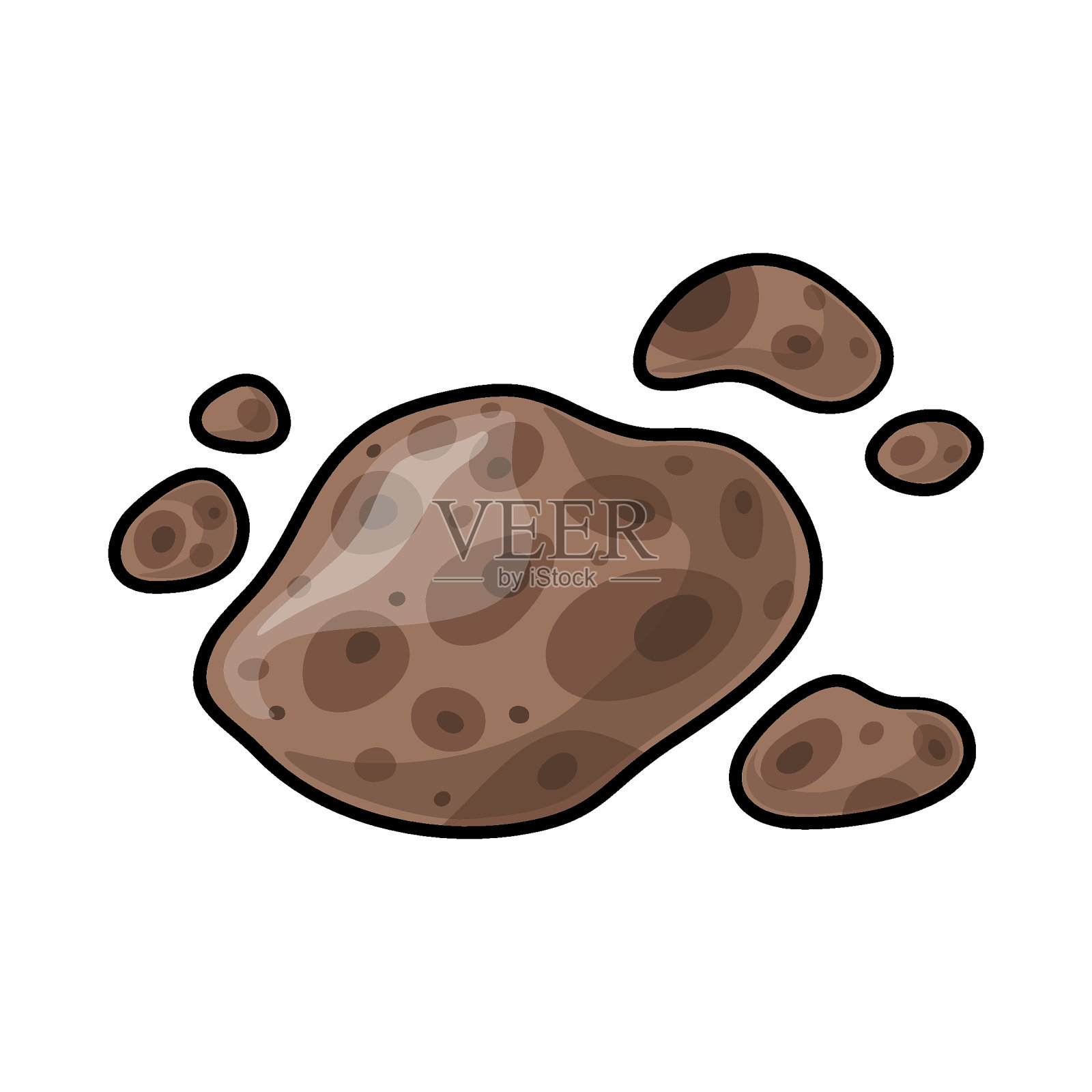 矢量插图的卡通空间小行星插画图片素材