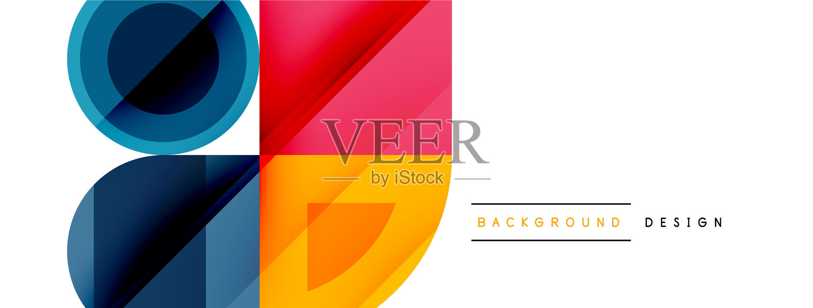 圆形的交响乐，迷人的几何插画图片素材