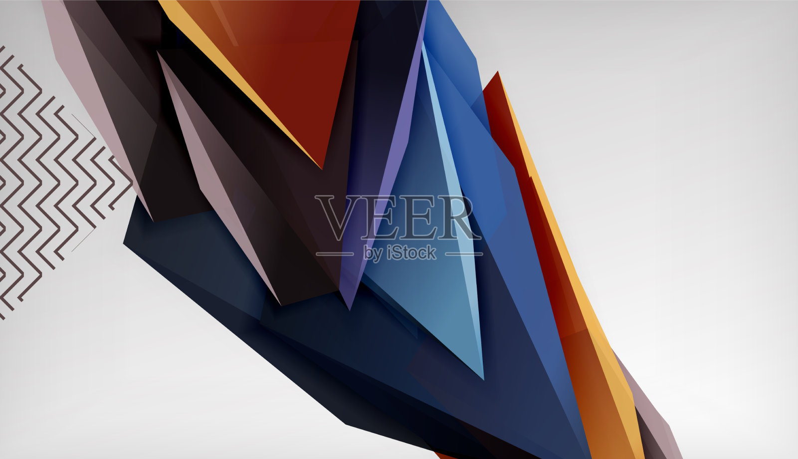 3d三角形抽象背景业务插画图片素材