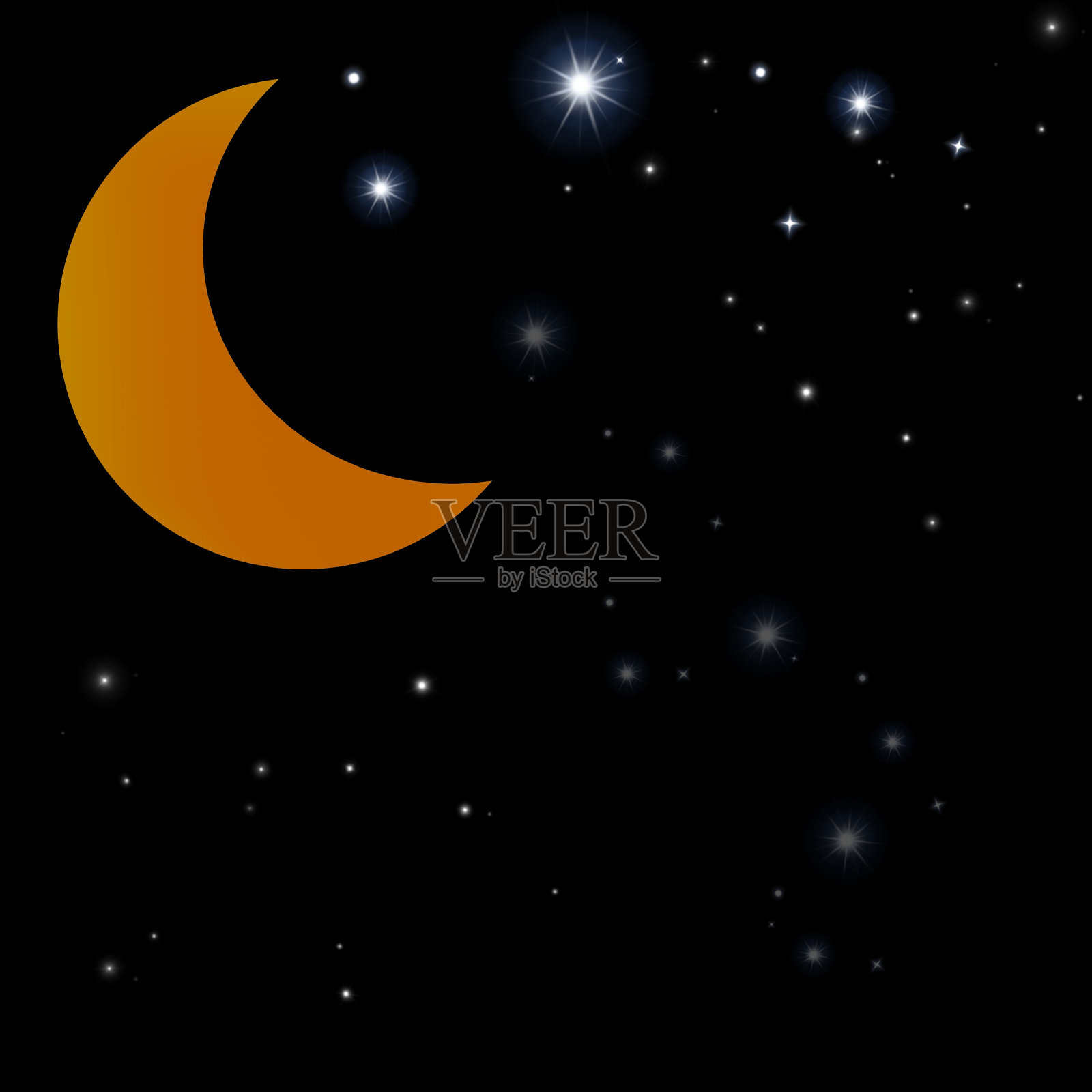 月亮和星星照片摄影图片