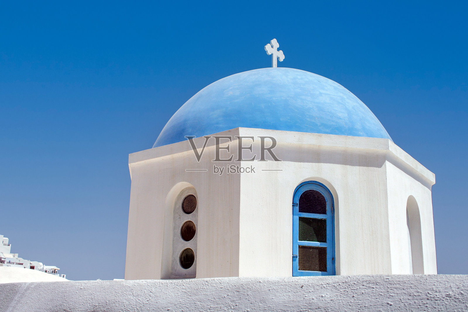 圣托里尼岛的东正教教堂照片摄影图片