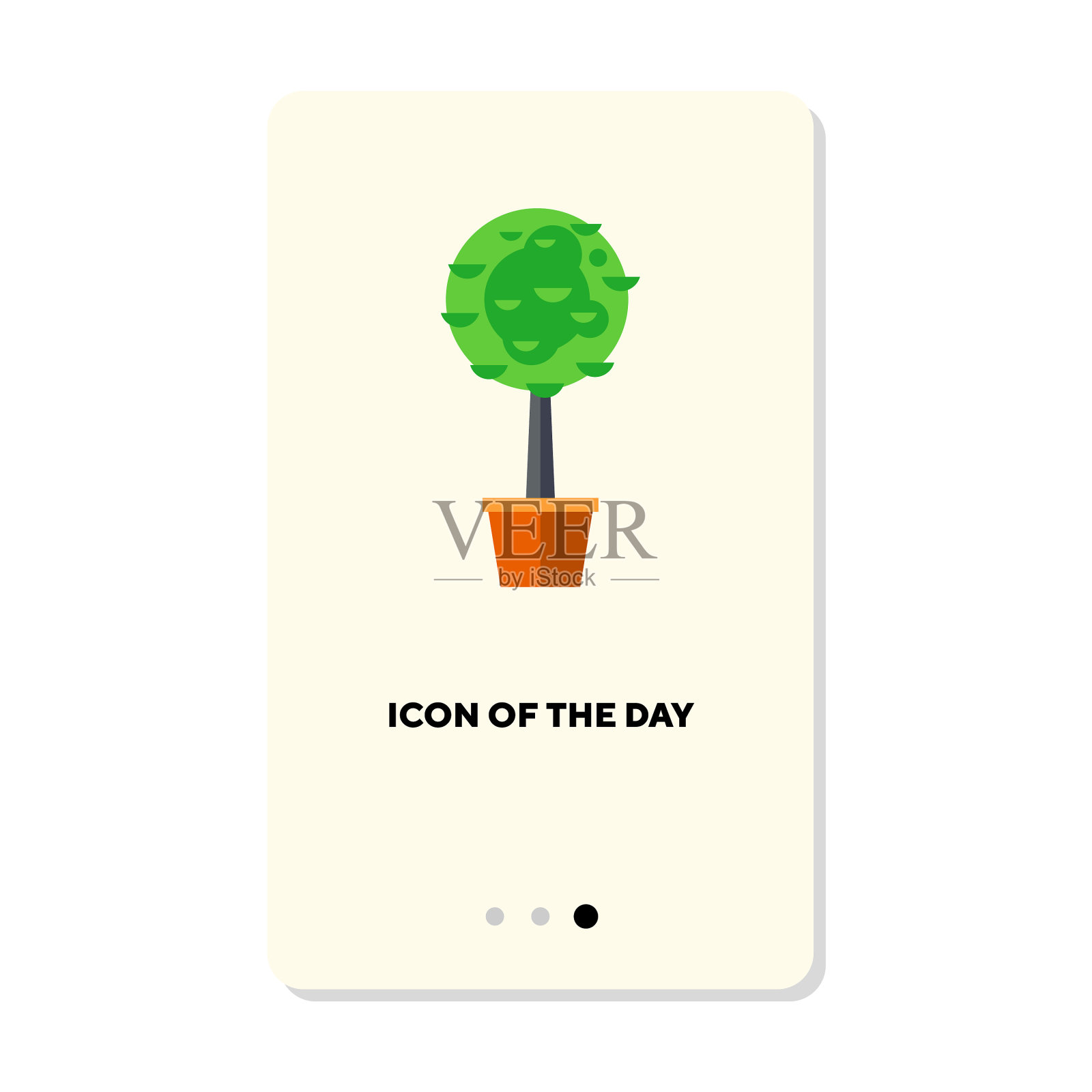 树在锅平面图标插画图片素材