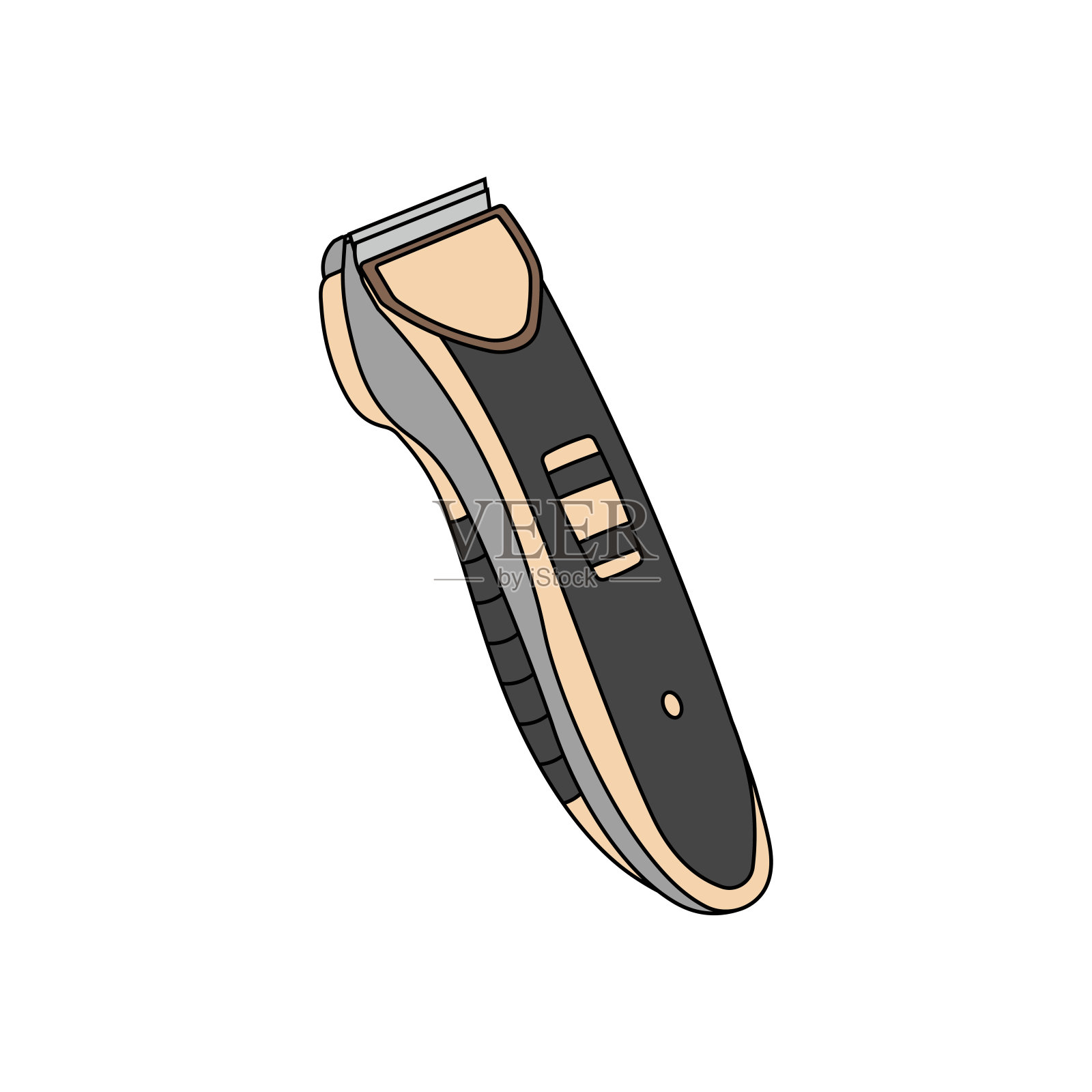 卡通矢量插图剃须机图标在涂鸦风格插画图片素材