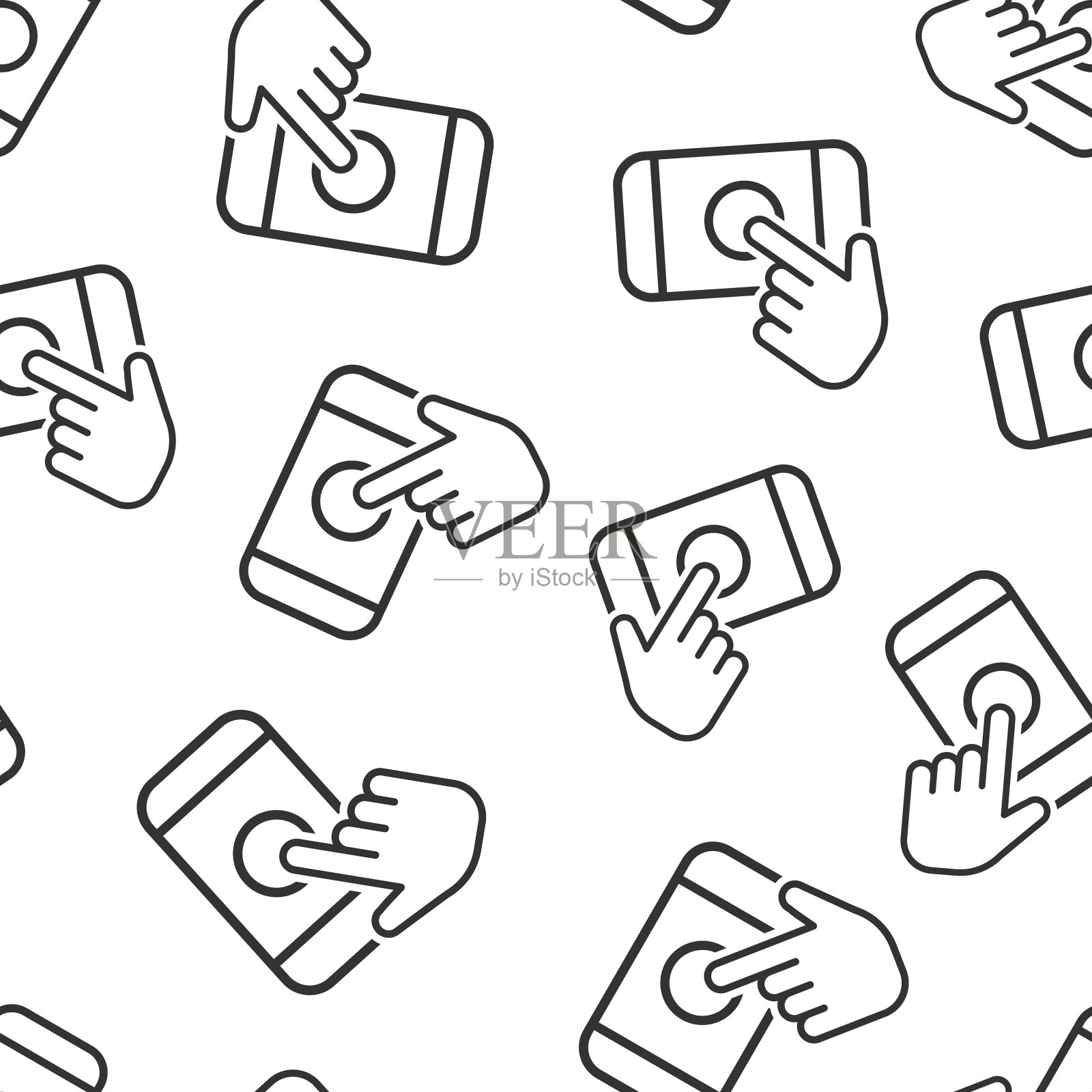 手触摸智能手机图标无缝模式图标素材