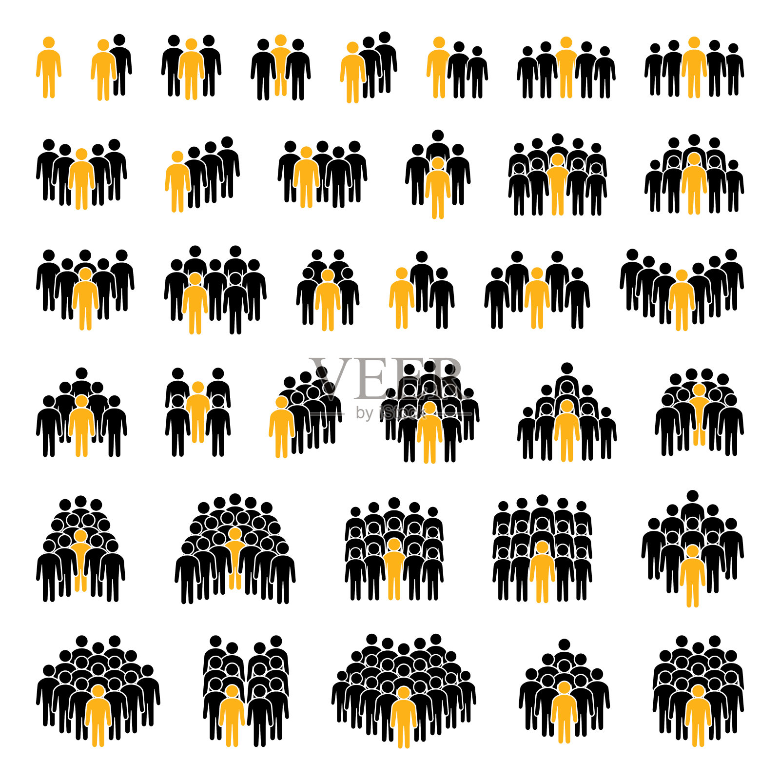 人物图标集。人群的象征。插画图片素材