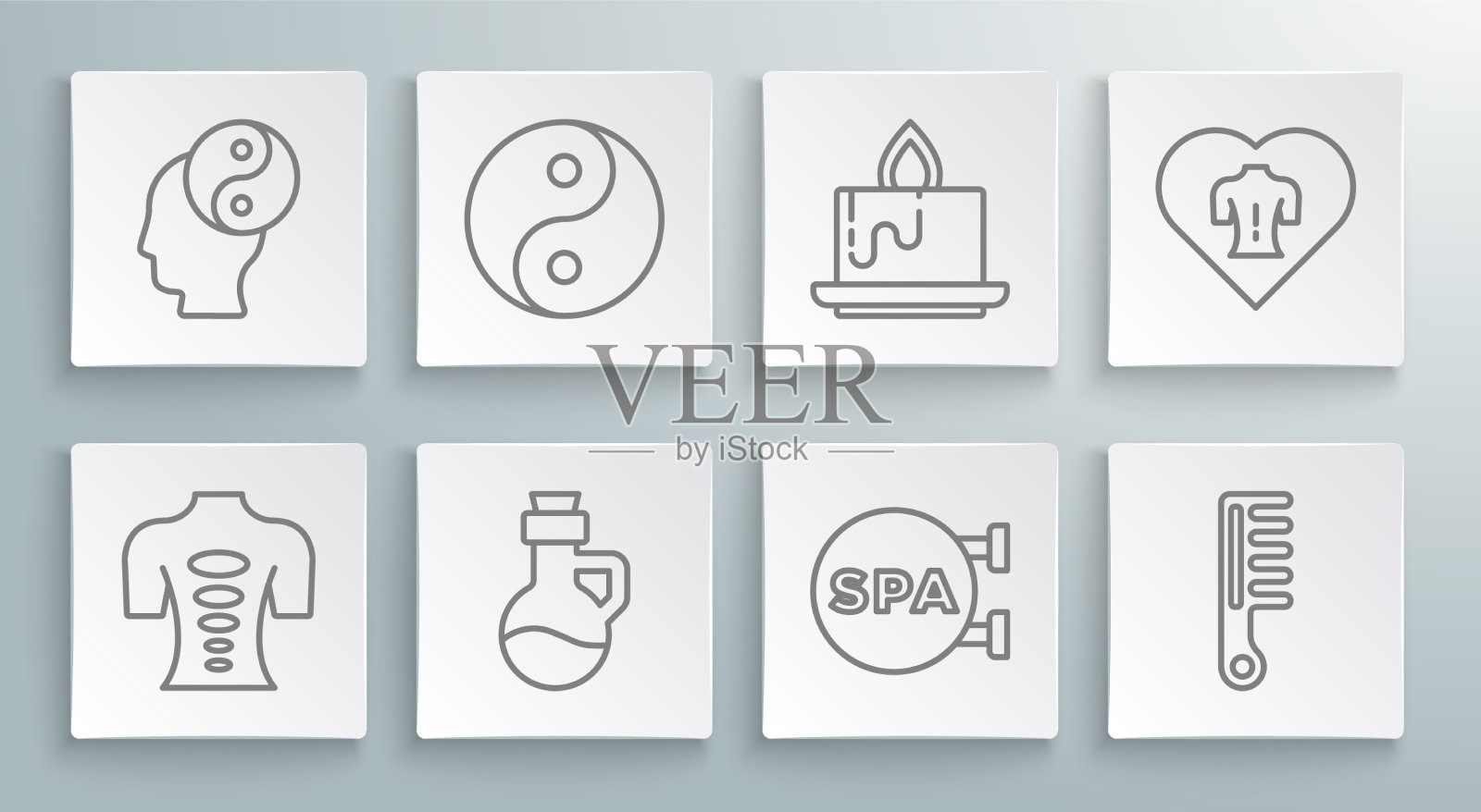 设线按摩石治疗阴阳必不可少插画图片素材