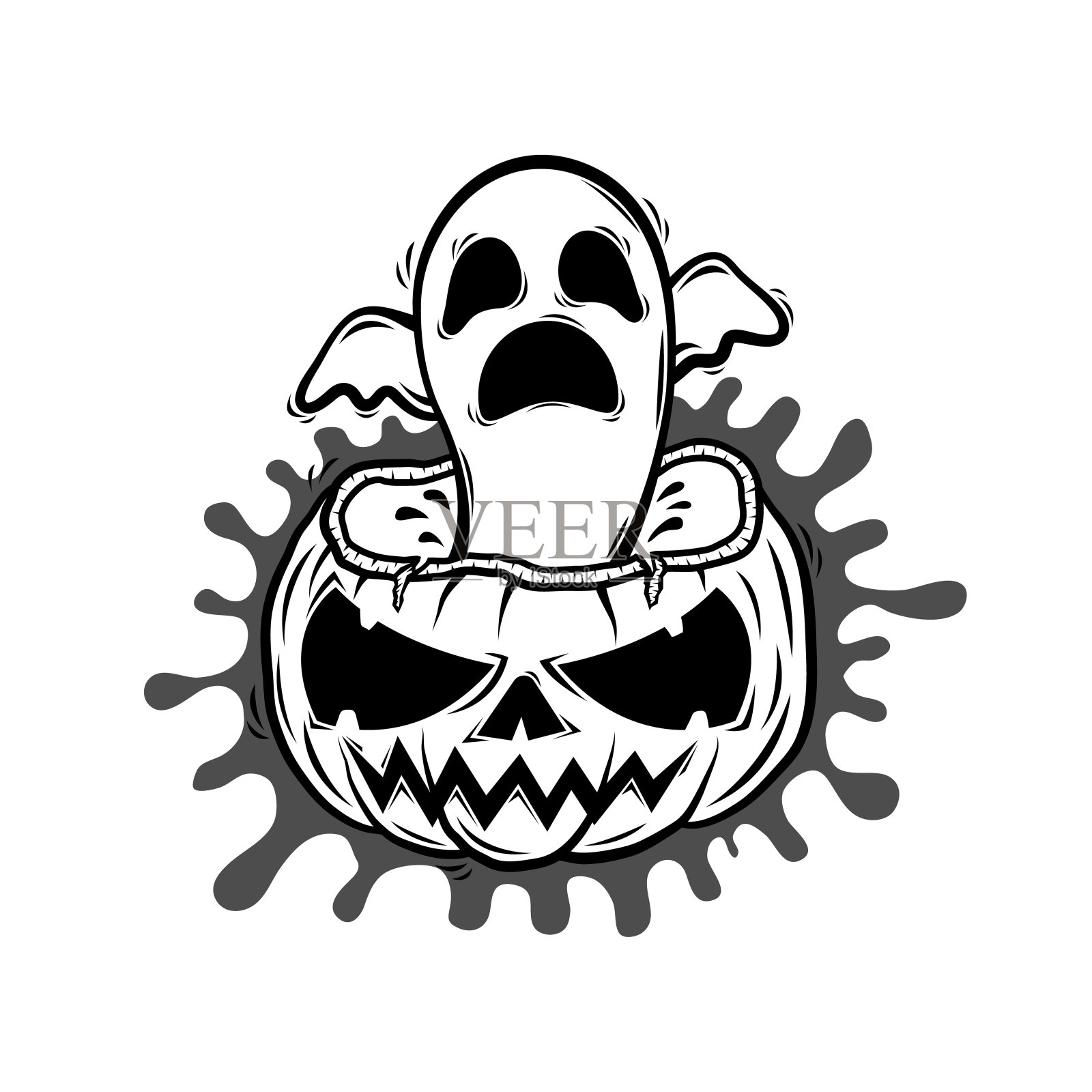 万圣节的南瓜插画图片素材