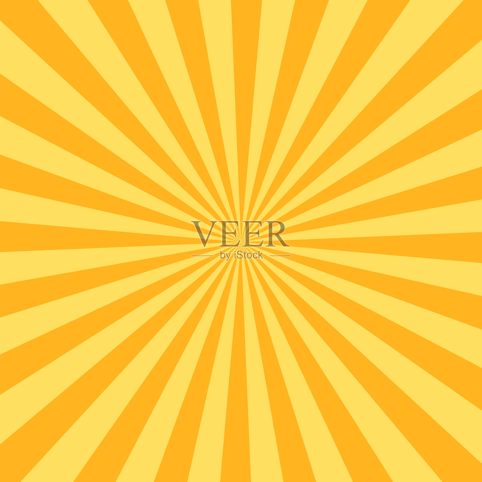 桔黄色的旗帜光线，线条背景。太阳射线。日光。插画图片素材