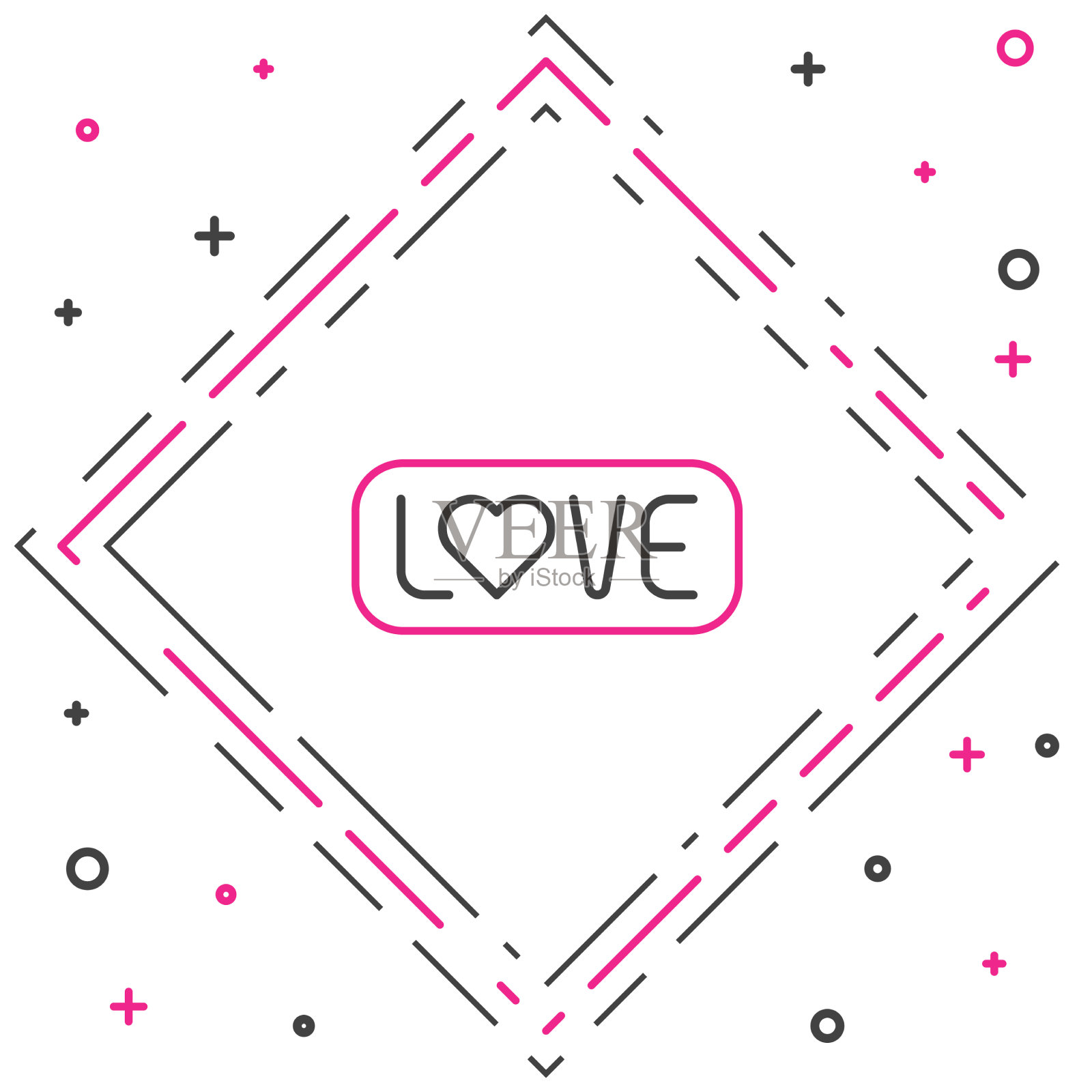 线爱文本图标孤立的白色背景插画图片素材