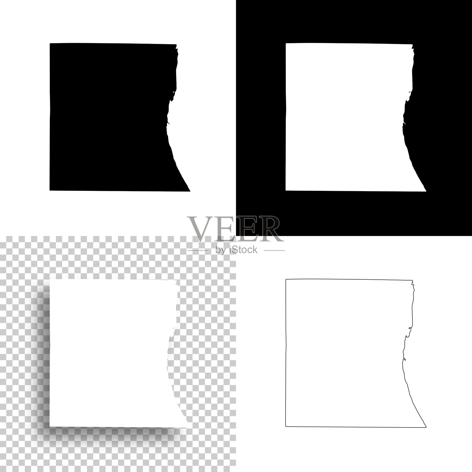 伊利诺伊州莱克县。设计地图。空白，白色和黑色背景插画图片素材