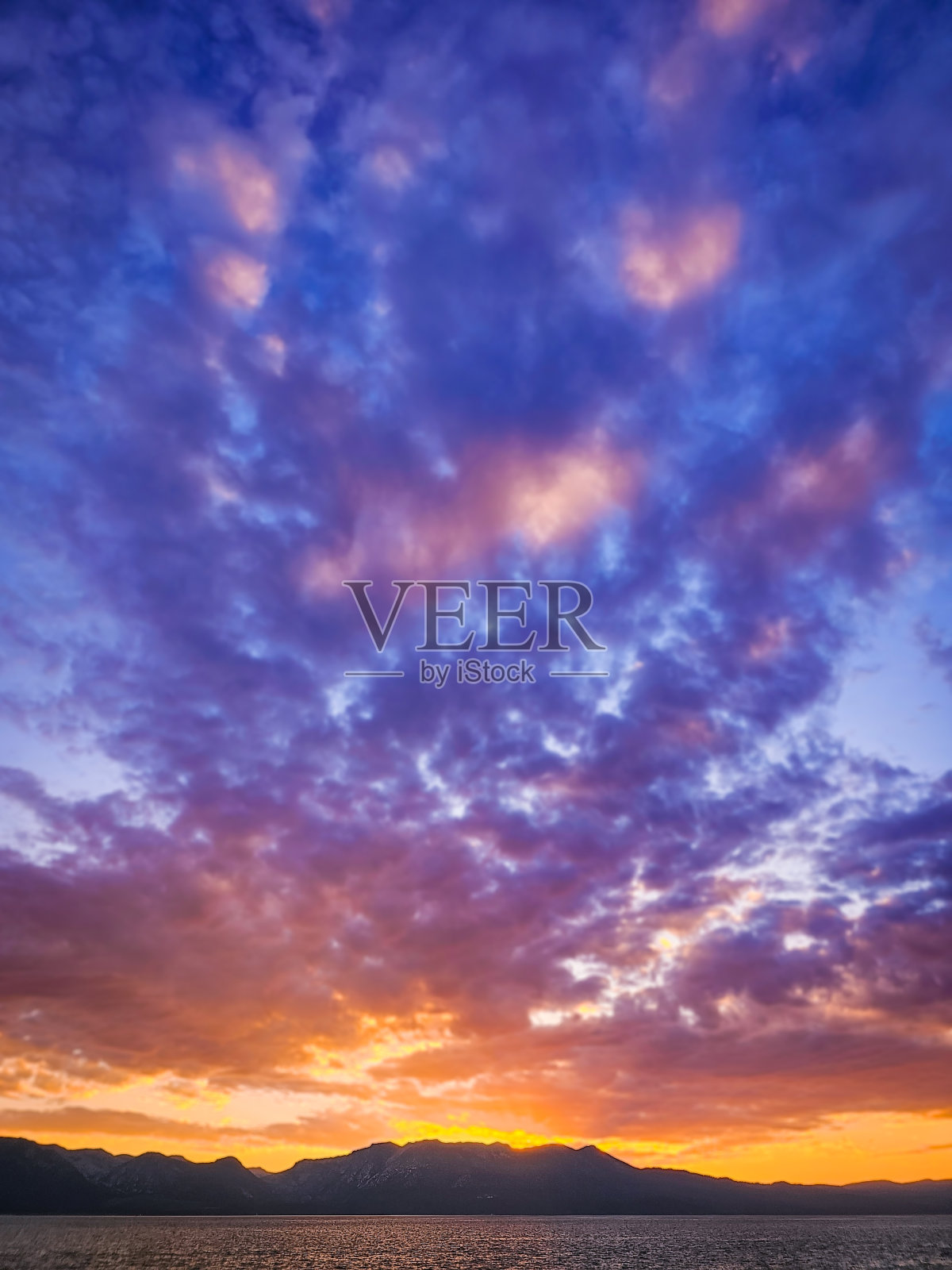 太浩湖雄伟的日落照片摄影图片