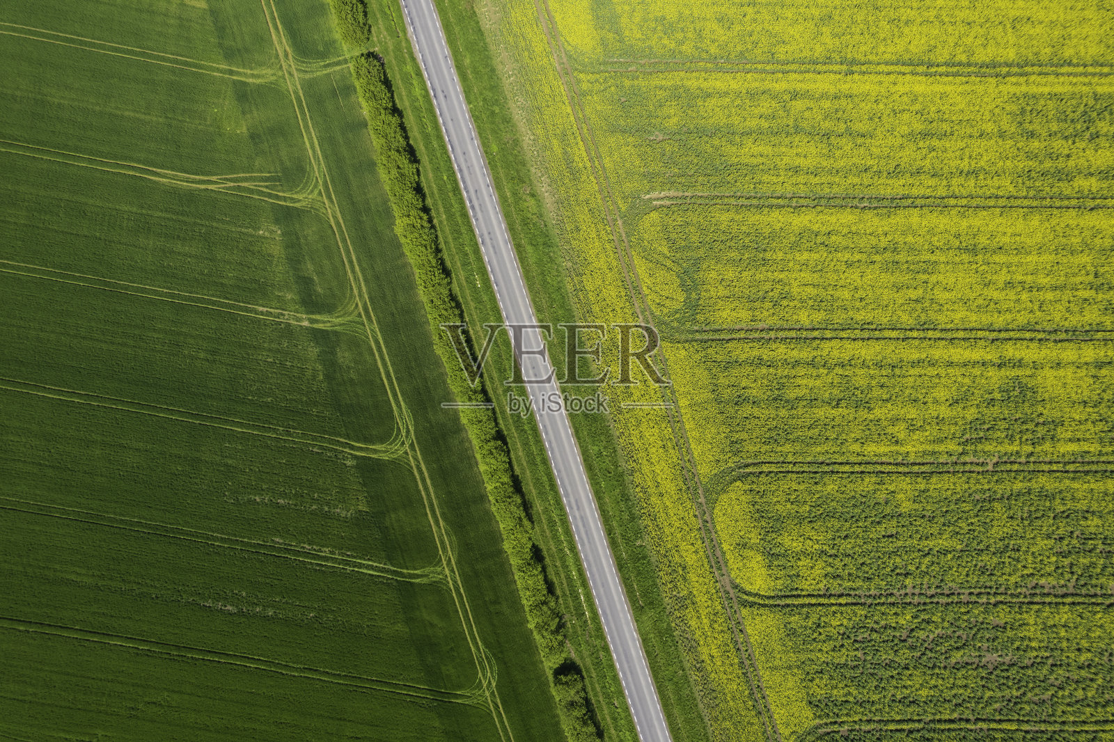 乡村景观中的乡村道路(航拍)照片摄影图片