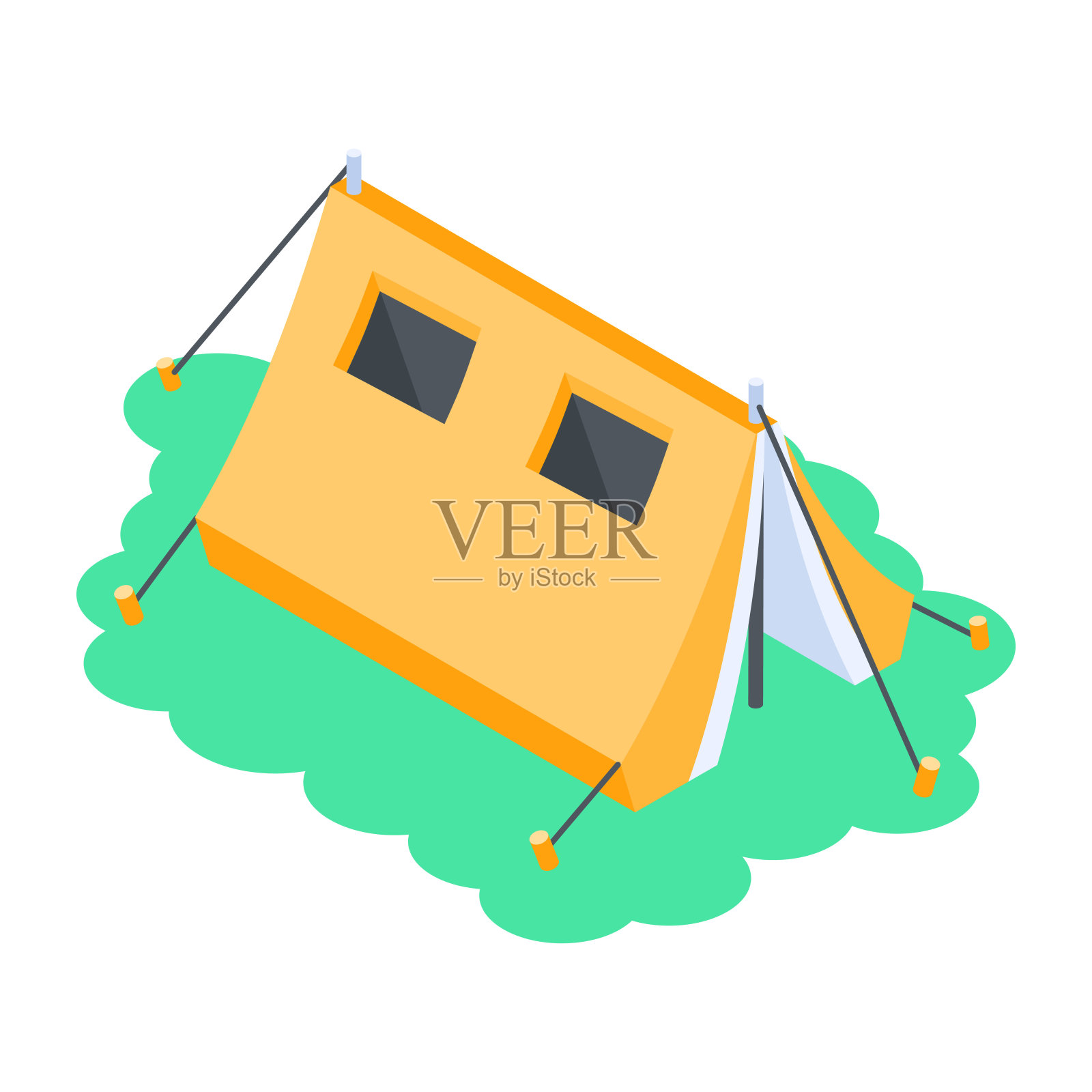 等距城市物体插图集合插画图片素材