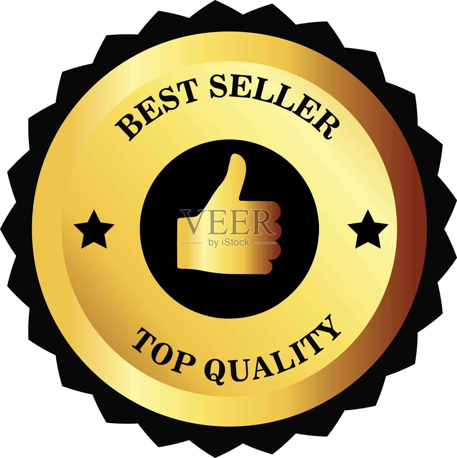 最好的销售和最好的质量的金标拇指向上。适合广告和商业目的插画图片素材