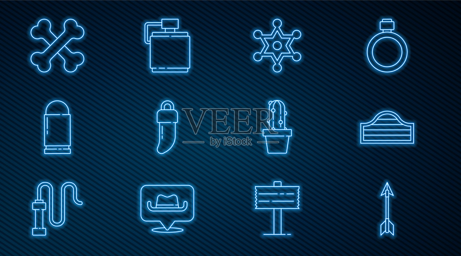 设置线交叉箭头客厅门卦插画图片素材