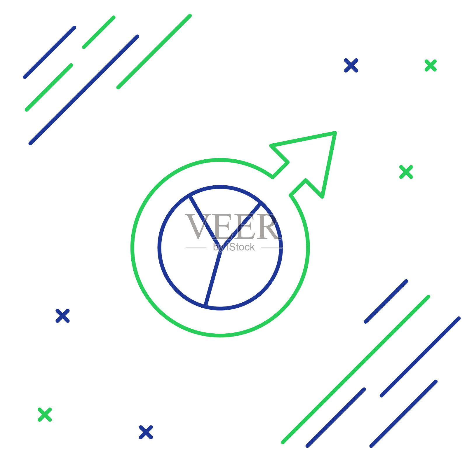 线财务增长图标孤立在白色插画图片素材