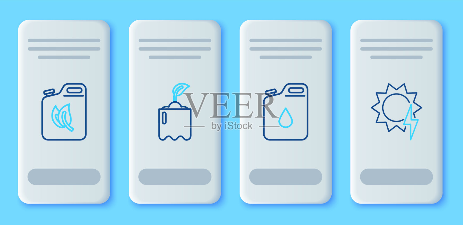 在汽油瓶罐中设置线芽插画图片素材