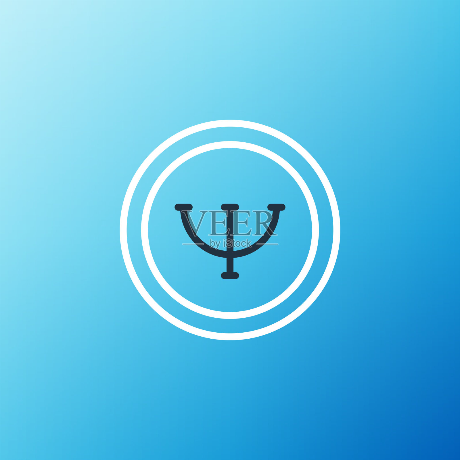 线心理图标孤立的蓝色背景插画图片素材