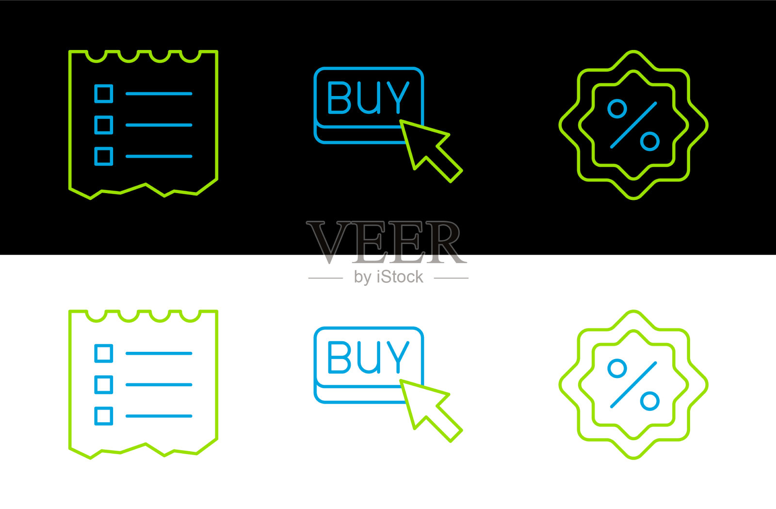 设置线折扣百分比标签购物清单和插画图片素材