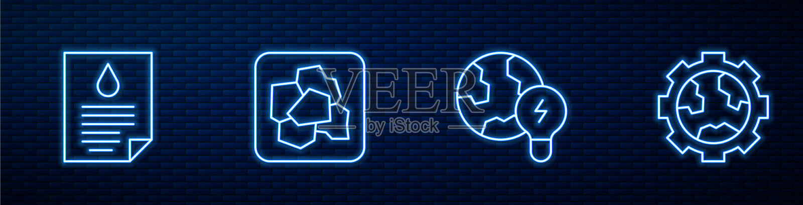 设置球茎油滴全球行星线插画图片素材