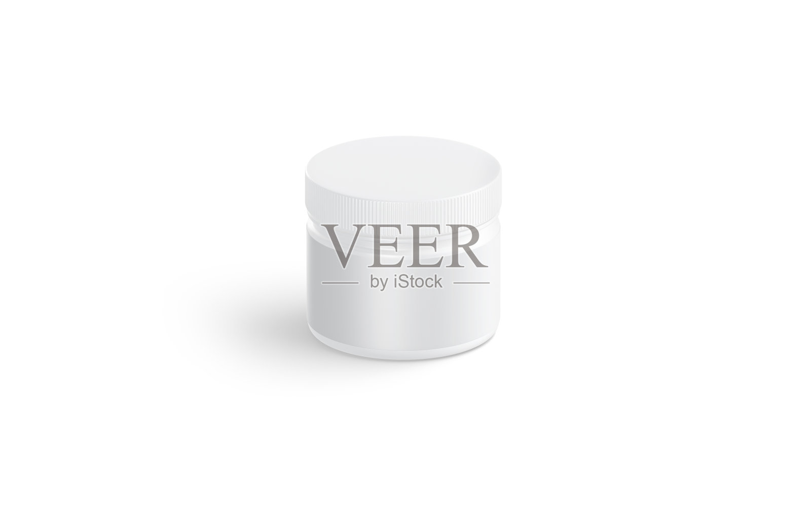 空白白色小营养罐模型，侧视图照片摄影图片