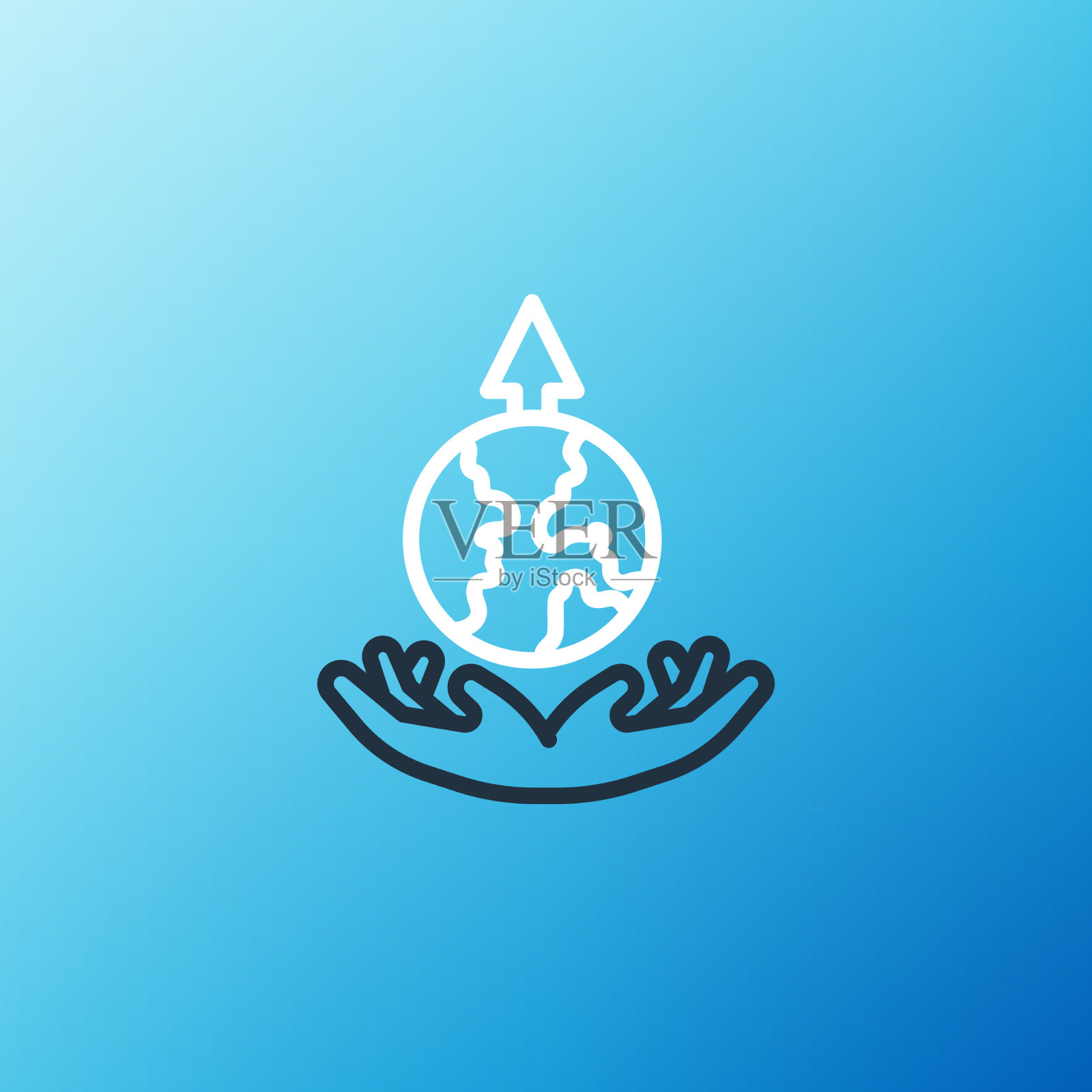 线世界扩展图标孤立的蓝色插画图片素材