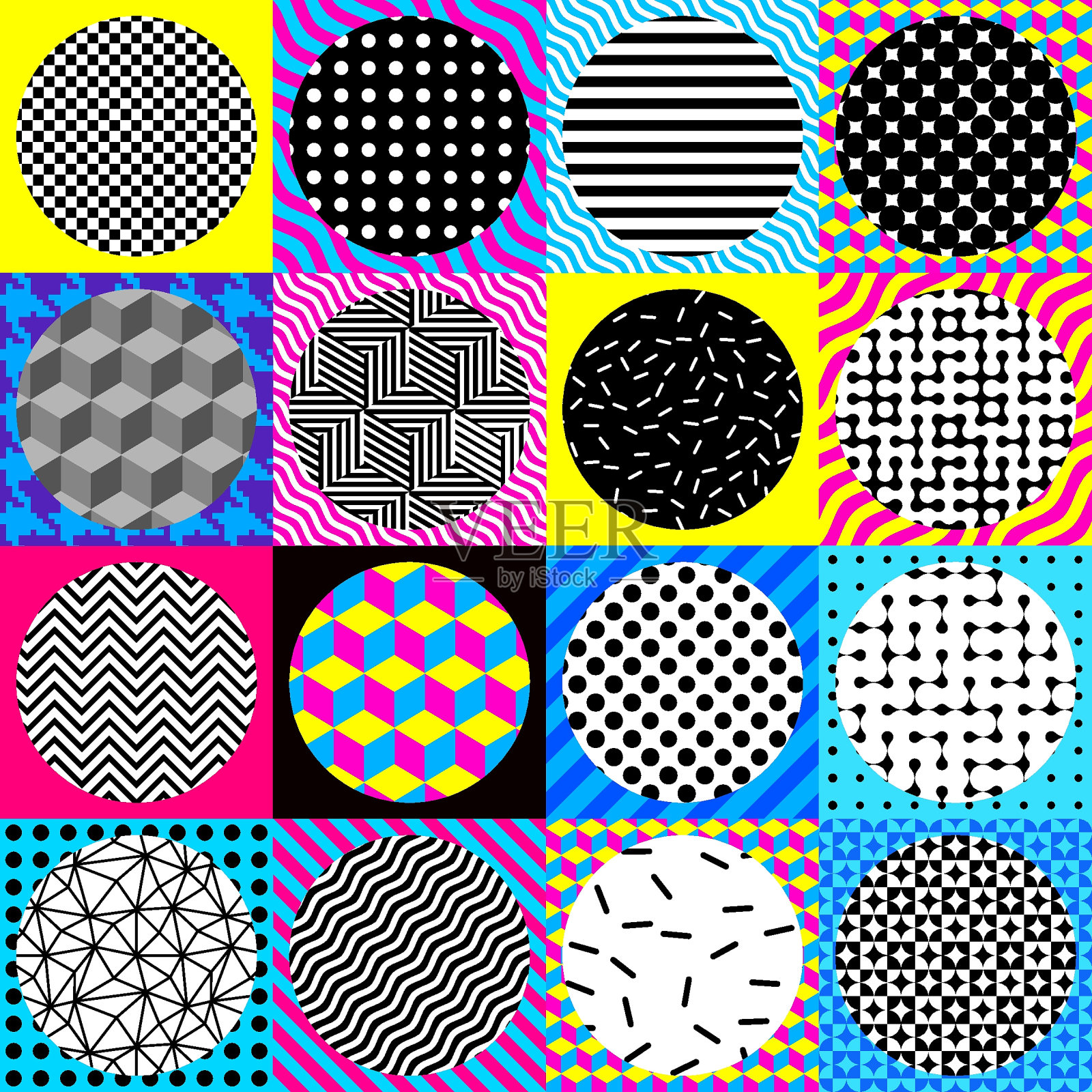 抽象几何风格的图案。矢量图插画图片素材