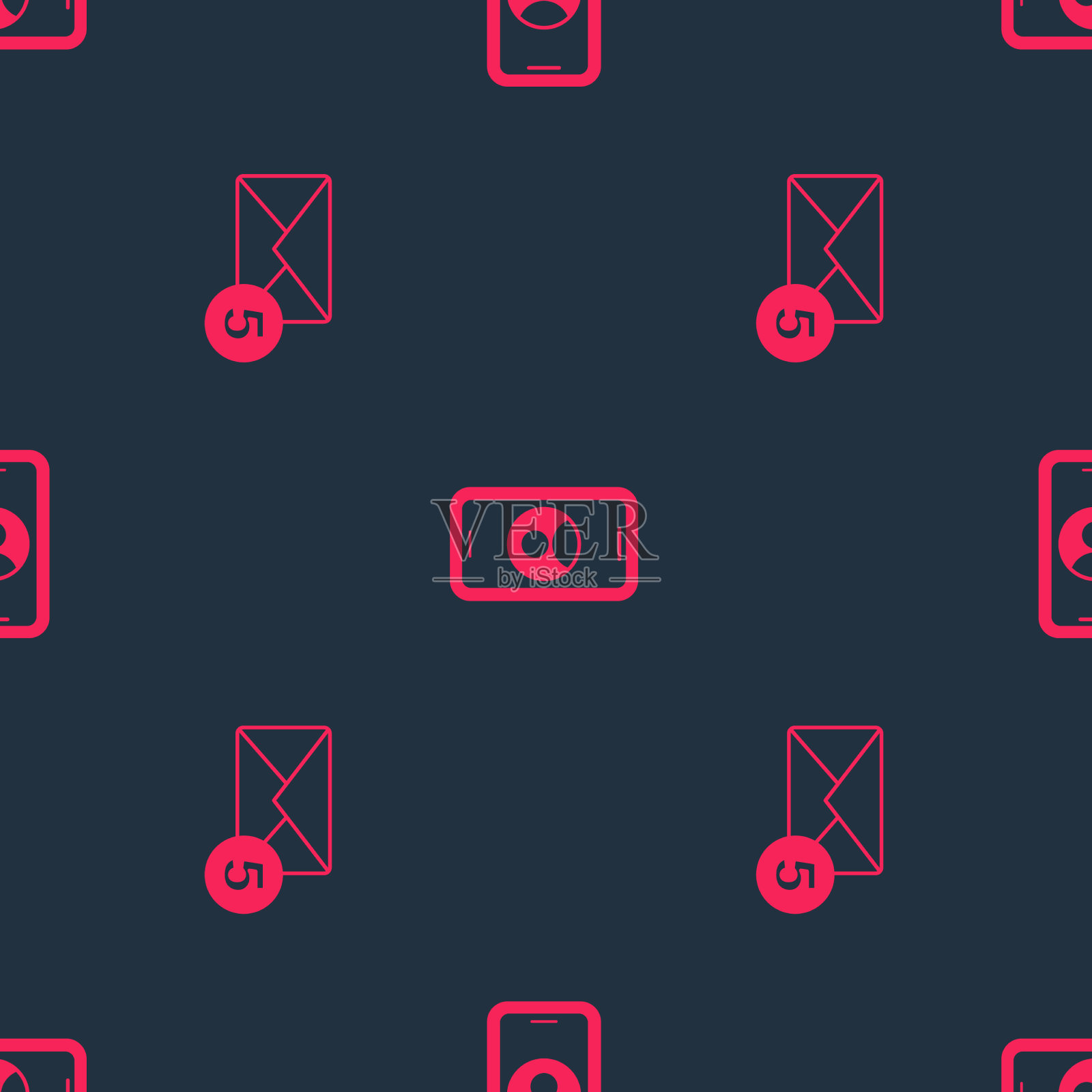 设置新的电子邮件接收信息和电话24插画图片素材