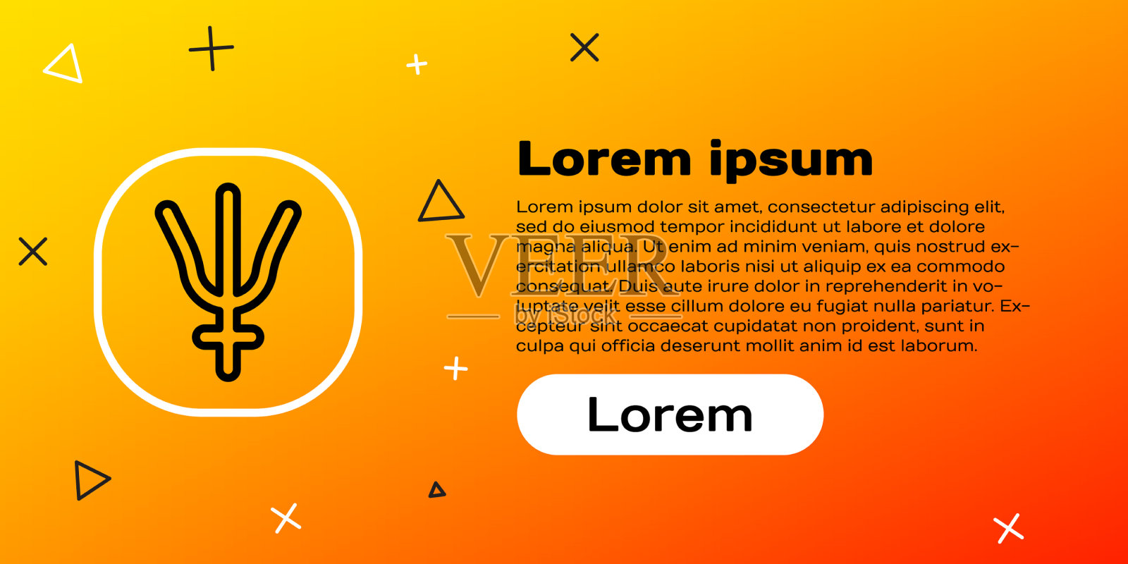 线海王星行星符号图标孤立上插画图片素材