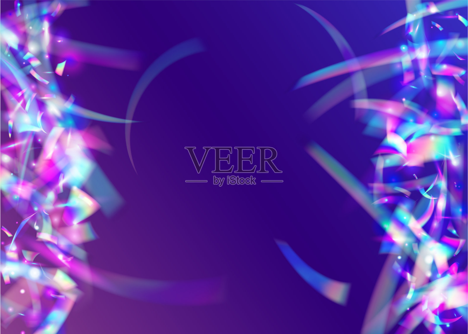 口感下降。假期的艺术。激光节插图。克丽丝特尔蓝宝石。模糊棱镜。故障的效果。粉色金属金属丝。魅力箔。蓝色掉落纹理插画图片素材