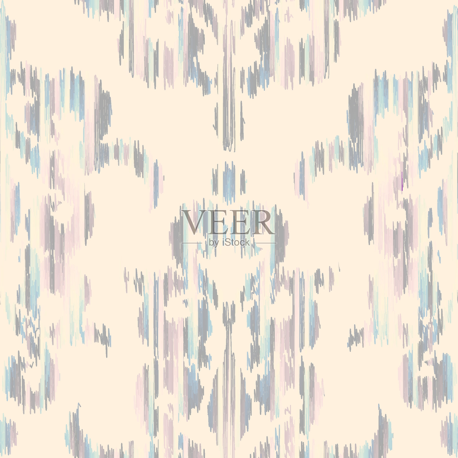 几何抽象复古图案。伊卡特风格。无缝矢量图像。插画图片素材