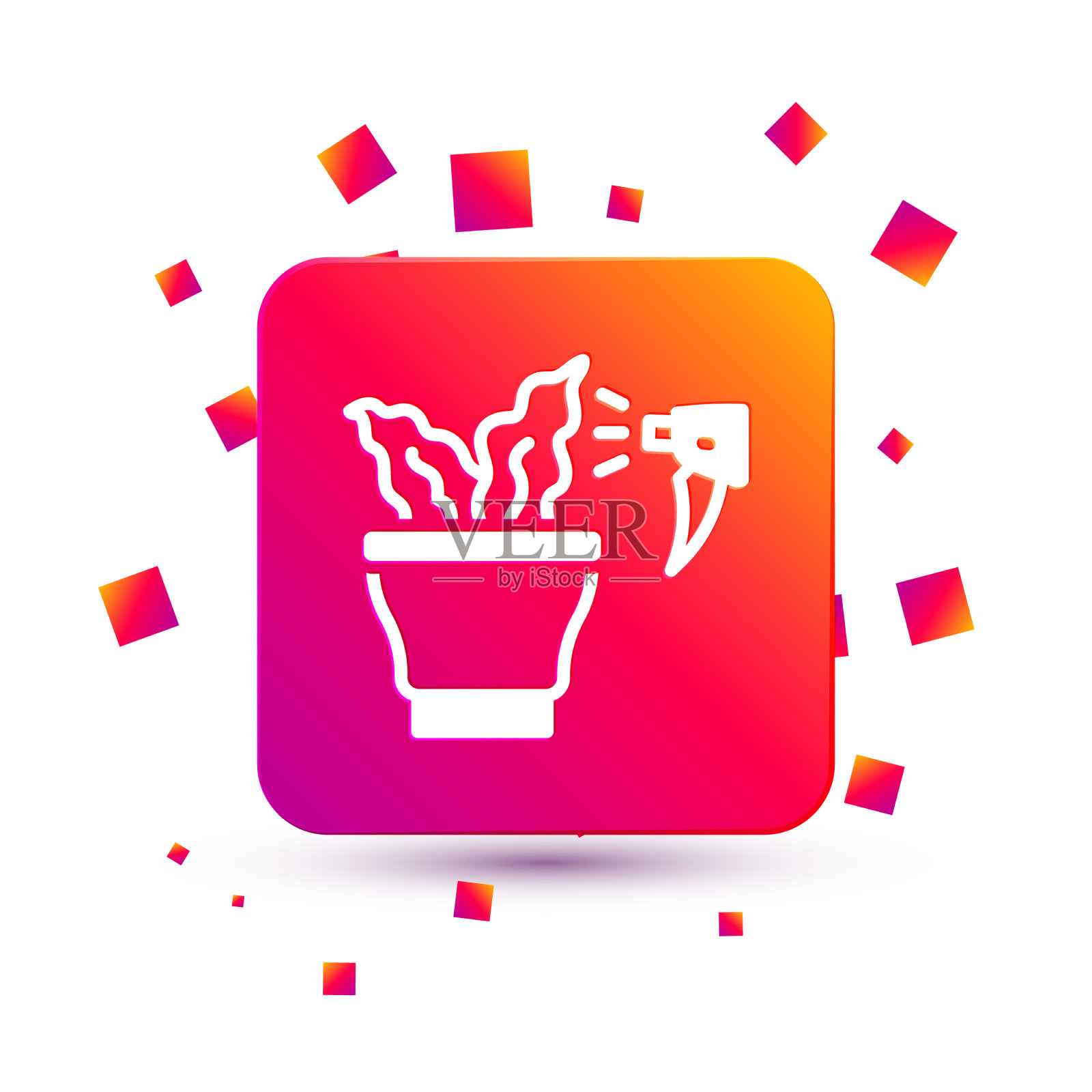 怀特用喷枪喷洒室内植物插画图片素材