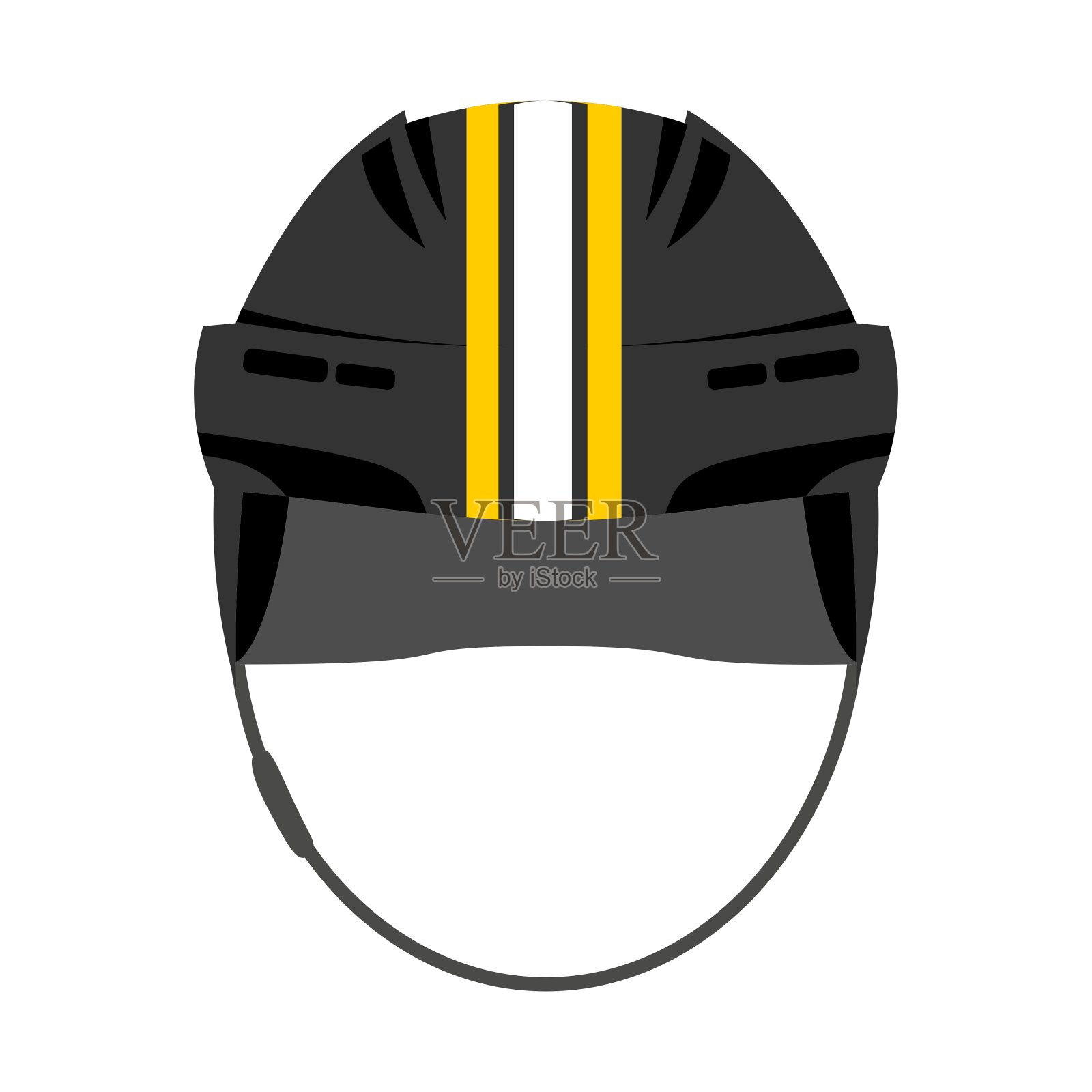 冰球头盔由波士顿棕熊队统一的颜色纹理插画图片素材