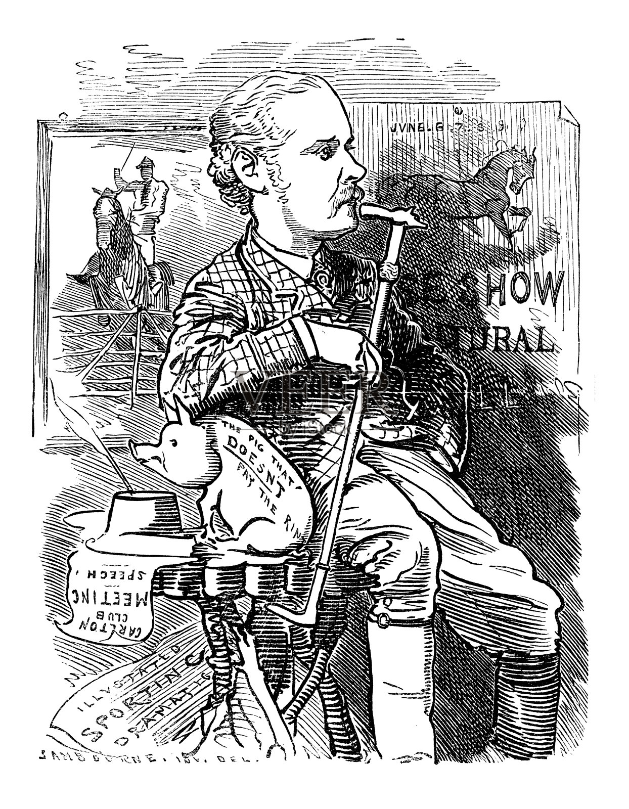 英国讽刺漫画插画图片素材